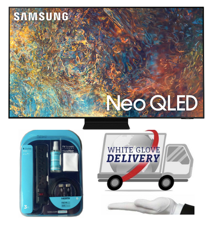 Samsung QN75QN90AAFXZA Neo QLED Smart TV - 4K UltraHD (2021) TV TV Bundle with White Glove Delivery & 5 year extended warranty & Seiki accessory Kit