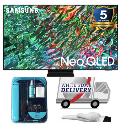 SAMSUNG BUNDLE QN85QN90BAFXZA 85-Inch Class Neo QLED 4K QN90B Series Mini LED Quantum HDR 32x Smart TV with Alexa 2022 with White Glove Delivery & 5 year extended warranty & Seiki accessory Kit